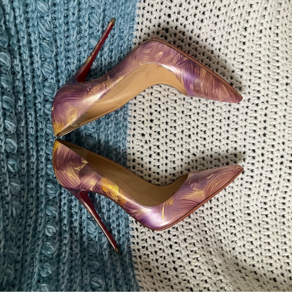 Elegant Purple and Yellow Women's Heels